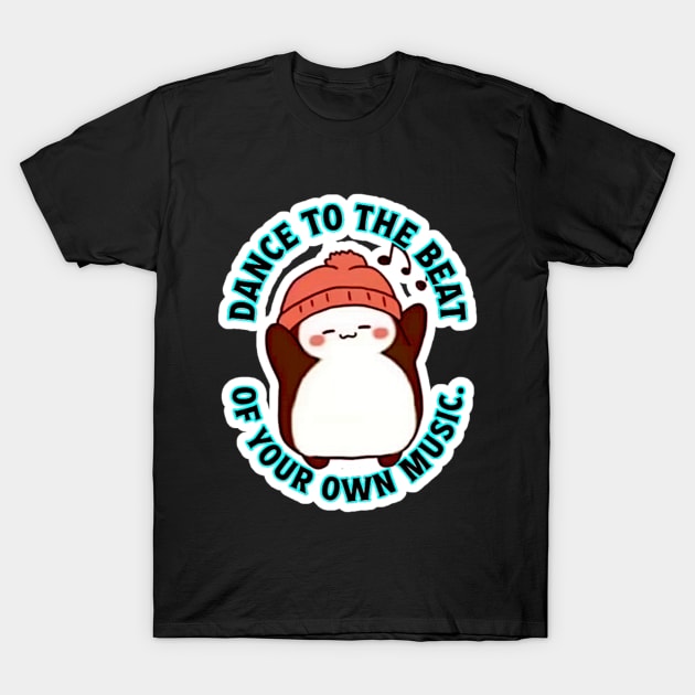 Groovenguin - Dance to the Beat of Your Own Music T-Shirt by Newdlebobs